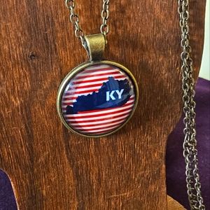 Glass Dome KY state necklace